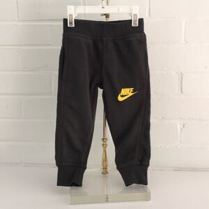 Boy Toddler Nike Charcoal Joggers With Yellow Logo Size 2T